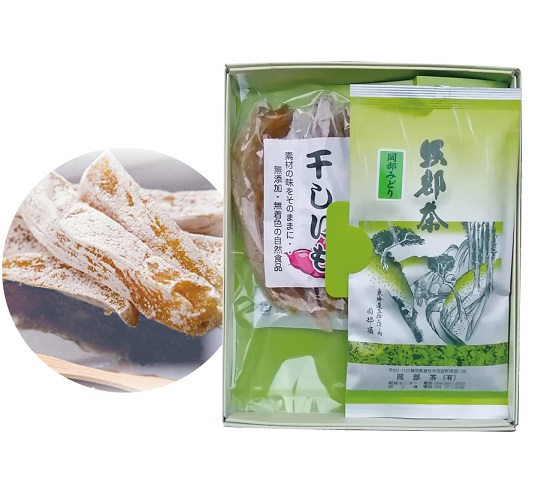 岡部みどり100gと角切干しいも包装箱入